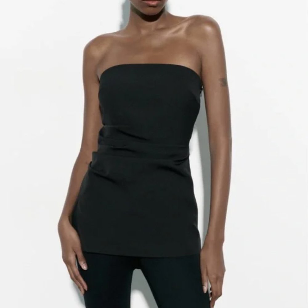 Zara Black Strapless Tube Top